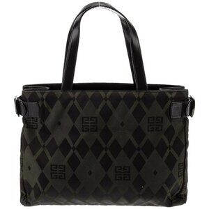 Givenchy Black G logo Nylon Leather Shoulder Top Handle Bag With dust bag